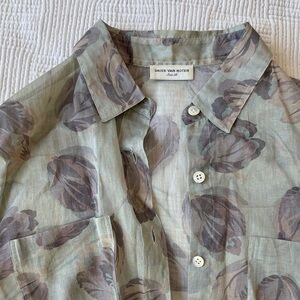 Dries Van Noten Green Floral Shirt